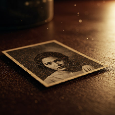 Closeup of old photo of a beautiful woman. Selective focus. Toned.の素材