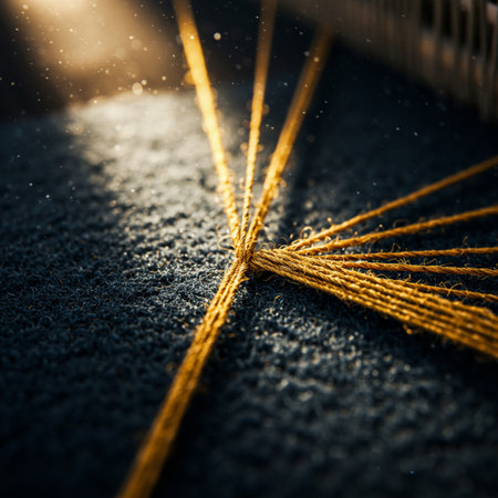 Close up of a thread on a sewing machine. Selective focus.の素材