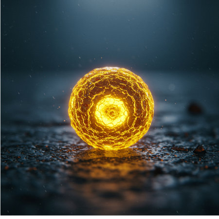 Fractal 3D illustration of a lightning bolt in the shape of a sphere.の素材