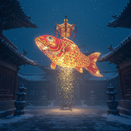 Goldfish in the Forbidden City, Beijing, China. 3D renderingの素材