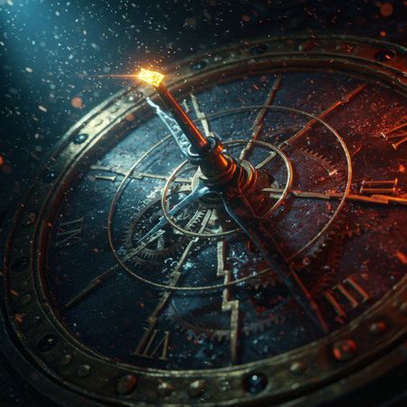 Old clock closeup. Concept of time. 3d rendering.の素材