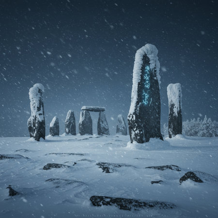 Stonehenge in the snow, Isle of Skye, Scotlandの素材