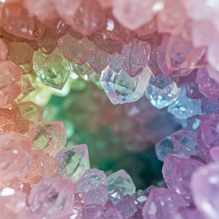 Abstract background with crystal gemstones. Macro shot, shallow DOFの素材