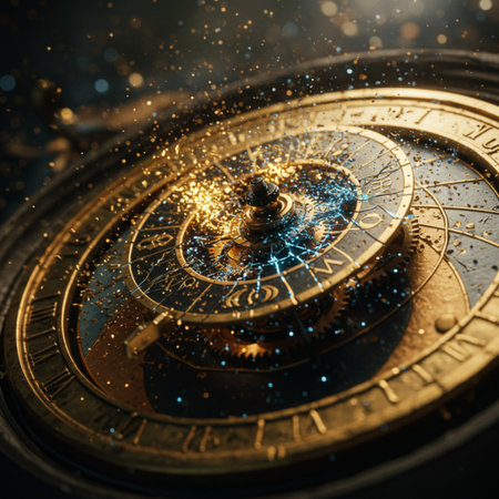 Astronomical clock close up. Zodiac signs. 3D renderingの素材
