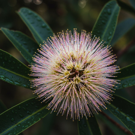 Close-up of the beautiful flower of the Australian cotton tree.の素材