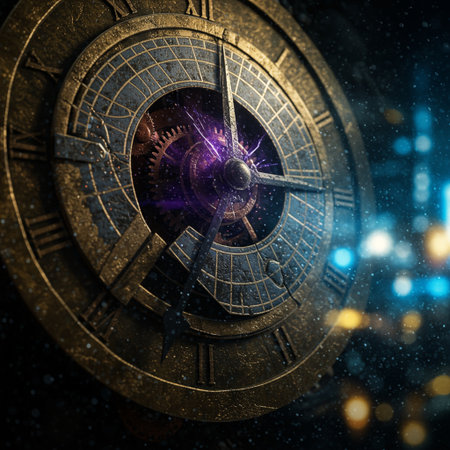 Closeup of clock face. Time concept. 3D Renderingの素材