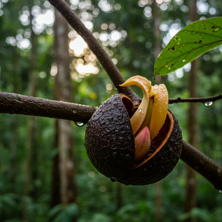 Tropical fruit on the tree in the rainforest of Thailandの素材