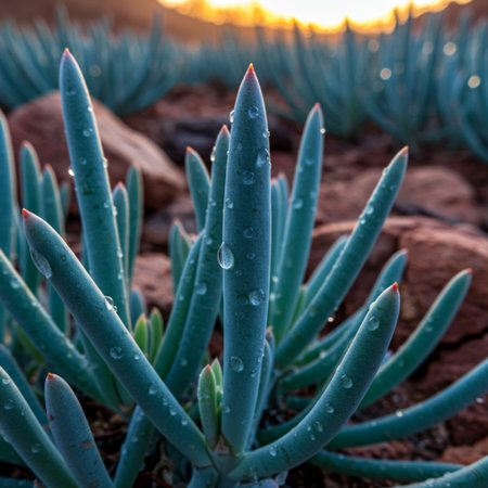 Aloe Vera Plantation in Gran Canaria, Canary Islands, Spainの素材