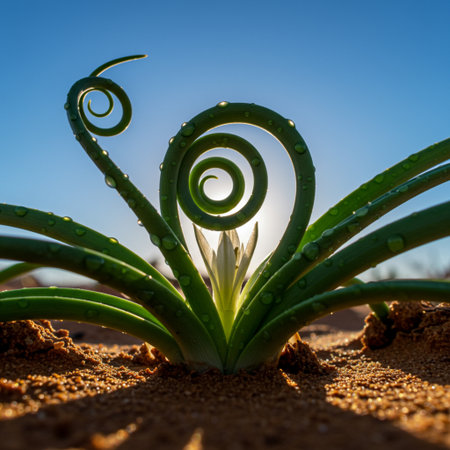 Aloe vera plant growing in the desert. Aloe Vera is a genus of herbaceous flowering plants.の素材