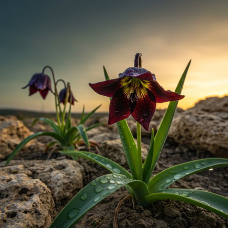 Beautiful flowers in the garden at sunset. Spring flowers in the garden.の素材
