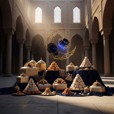 3d illustration of Ramadan Kareem Generous Ramadan greetings.の素材