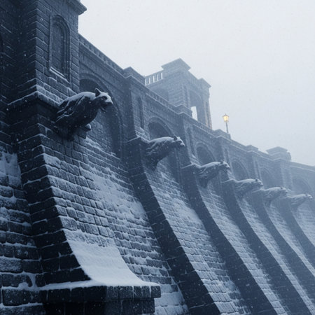Majestic Great Wall of China in winter, Beijing, Chinaの素材