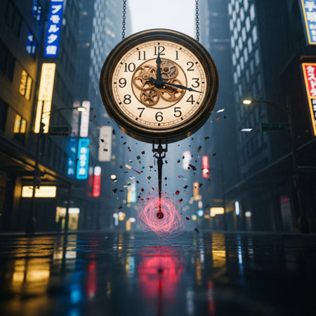 Clock on the street in New York City, USA. Time concept.の素材