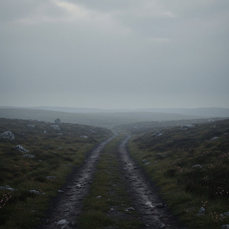 Path to the top of Bodmin Moor, Bodmin Moor, Cornwallの素材