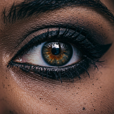 Close up shot of a beautiful woman's eye. Beauty, fashion.の素材
