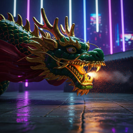 Dragon statue in Chinese temple, chinese new year festival concept.の素材