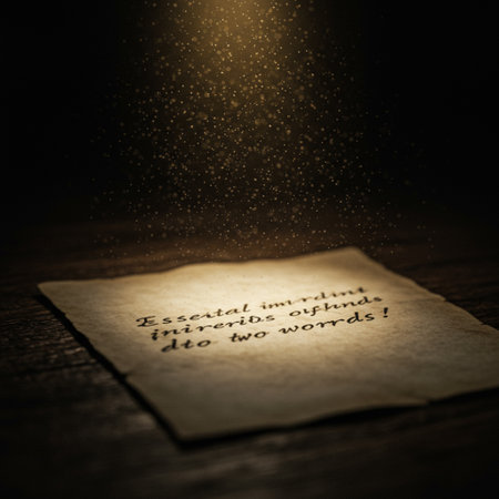 The old paper on the wooden table with light coming through it.の素材