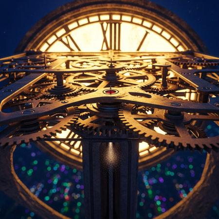 Close-up of clock face. Time concept. 3D Renderingの素材