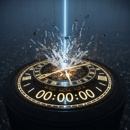 3d rendering of clock dial with the word good luck falling downの素材