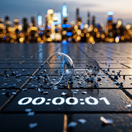 \The word \"\"good morning\"\" and broken glass on the background of the city.\""の素材