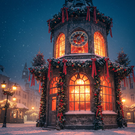 Christmas market in the old town of Gdansk, Poland.の素材