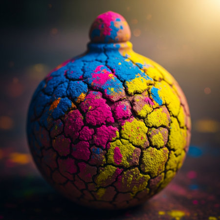 Colorful holi powder in the form of a ball. Holi festival conceptの素材
