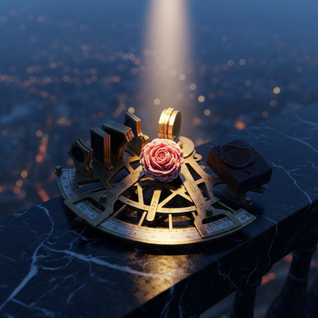 Wedding rings on the background of the city. Wedding rings and a roseの素材