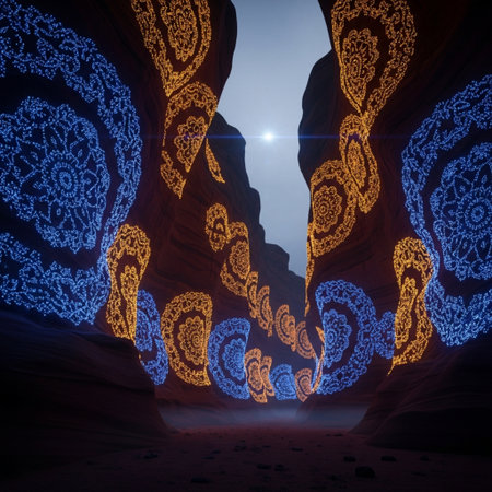 Fantastic dark cave in the desert. 3D Renderingの素材