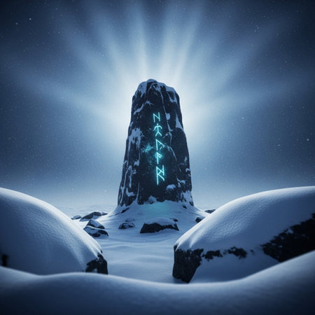 Mountain peak in deep snow with starry sky, 3d renderの素材