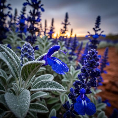 Lavender flowers in the field at sunset. Selective focus.の素材