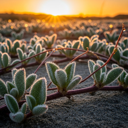 Cactus plant in the desert at sunset. Beautiful natural background.の素材