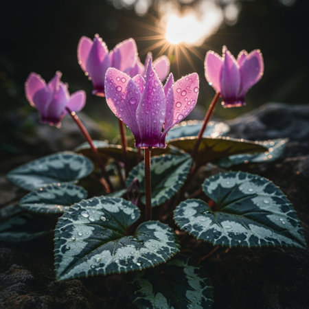 Cyclamen persicum, commonly known as the cyclamen persicum, is a species of flowering plant in the genus Cyclamen.の素材