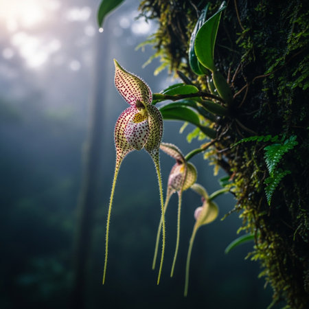 Beautiful Paphiopedilum orchid in the forest.の素材