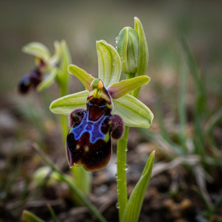 Ophrys apifera, rare wild orchid from Africaの素材