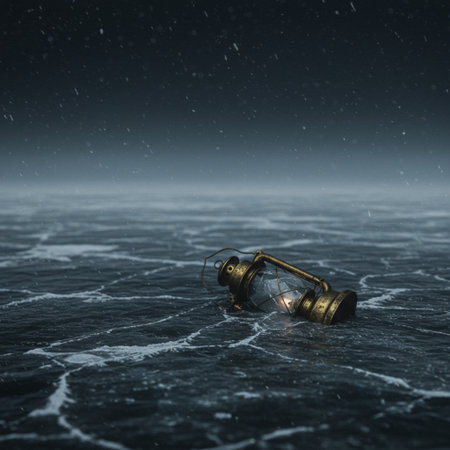 3d rendering of an old hourglass in the sea on a dark backgroundの素材