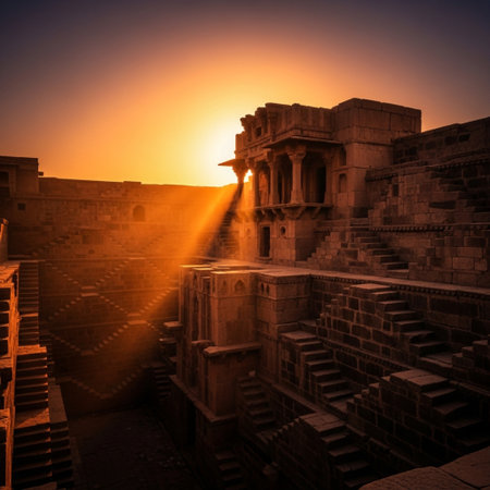 Sunset over the ruins of Karnak Temple, Luxor, Egyptの素材