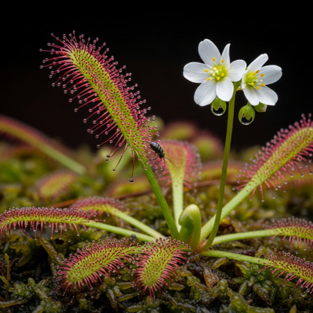 Drosera juncea, commonly known as sundew or sundewの素材