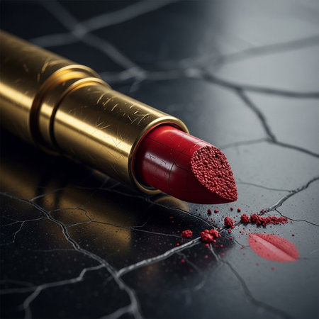 Lipstick on a dark background. 3d rendering, 3d illustration.の素材