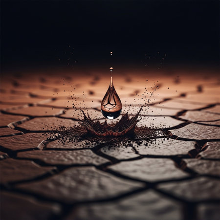 Drops of water. 3d rendering, 3d illustration.の素材