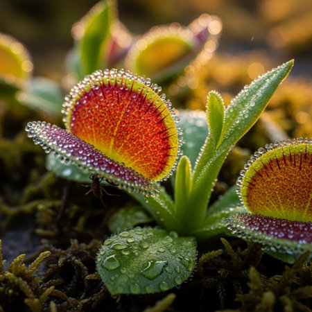 Drosera flytrap or monkey flytrap, carnivorous plantの素材