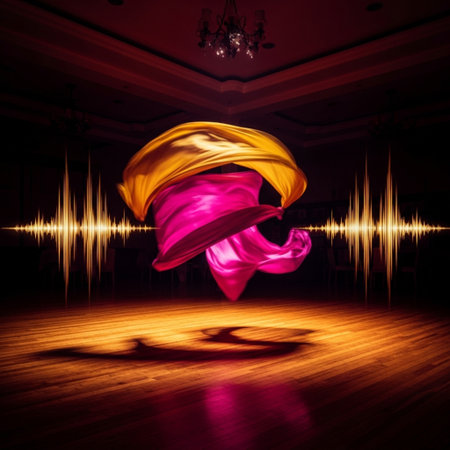 abstract dance background with lights and shadow, 3d render illustrationの素材