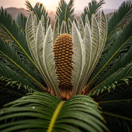 Cycad - Cycas revoluta. Cycas revoluta is a species of flowering plant in the Cycas family.の素材