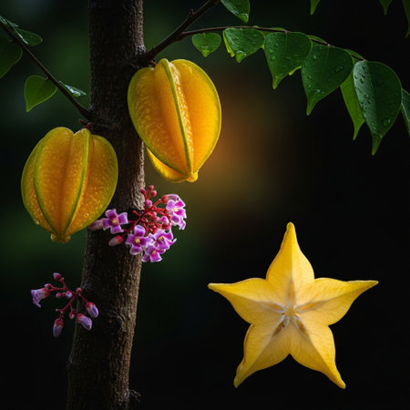 Star fruit on the tree, star fruit on the tree, Star fruitの素材