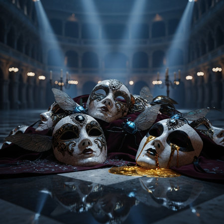 Carnival masks in Venice, Italy. 3D rendering.の素材