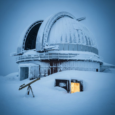 Astronomical Observatory in the winter, Krasnodar Krai, Russiaの素材