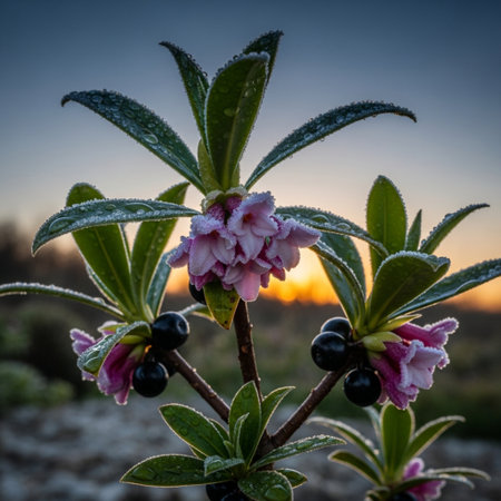 Azalea flowers in the garden at sunset. Natural background.の素材