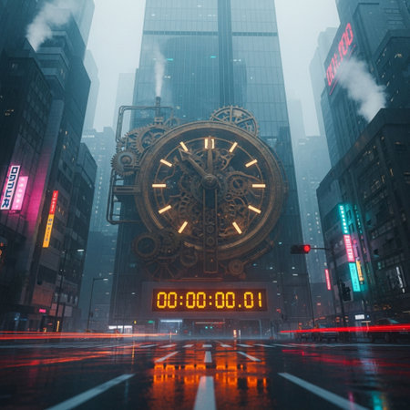 The clock on the street in New York City, USA. Conceptual image.の素材