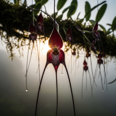 Beautiful Paphiopedilum orchid flowers in the gardenの素材
