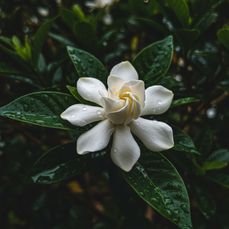 Jasmine, Gardenia jasminoides, flowerの素材