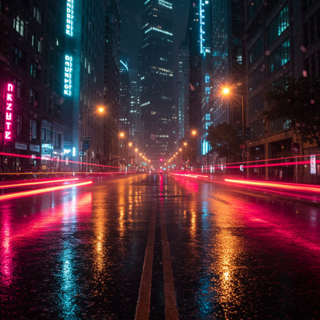 Car light trails on the road in shanghai china.の素材